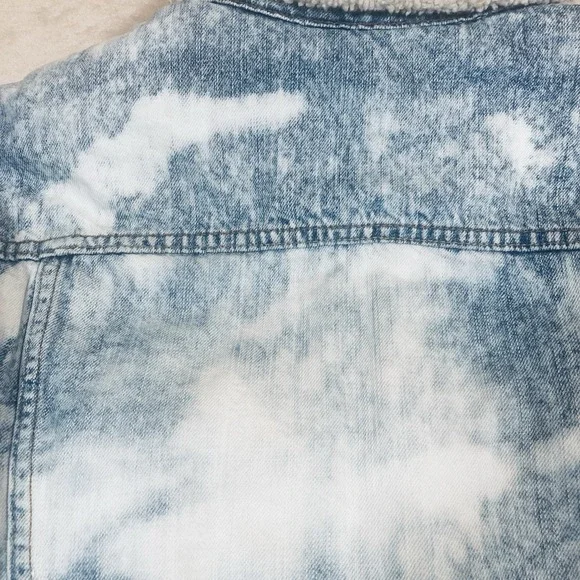 Levi's Denim Jacket Mens XL Blue Acid Wash Trucker Sherpa Fleece Lined 70520 - Picture 9 of 12